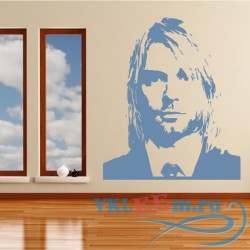 Декоративная наклейка Kurt Cobain Head Profile Icons &amp; Celebrities Wall Stickers Home Decor Art Decals