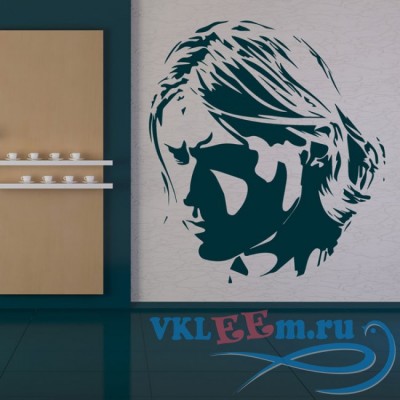 Декоративная наклейка Kurt Cobain Head Portrait Icons &amp; Celebrities Wall Sticker Home Decor Art Decals