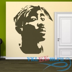Декоративная наклейка Tupac Wall Shaded Profile Icons &amp; Celebrities Wall Sticker Home Decor Art Decals