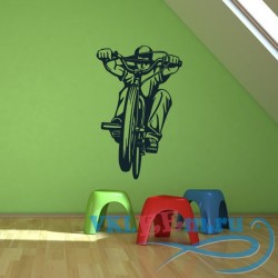 Декоративная наклейка Парень на трюковом велосипеде