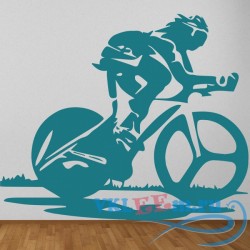 Декоративная наклейка Белосипедист на скорости 