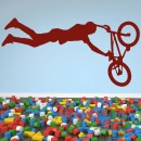 Декоративная наклейка Супер трюк на велосипеде силуэт