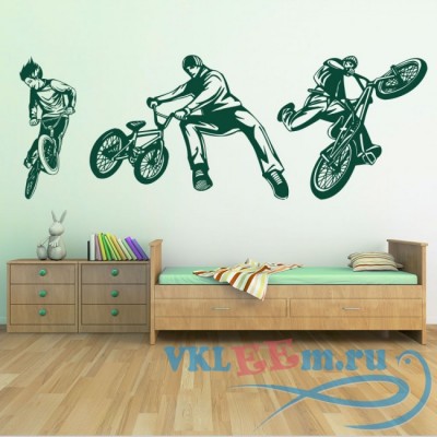Декоративная наклейка Трюк на велосипеде BMX