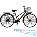 Декоративная наклейка Классический велосипед с корзиной BMX 