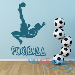 Декоративная наклейка Football Logo Player And Ball Football Wall Stickers Sports Decor Art Decals