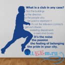 Декоративная наклейка Football What Is A Club Inspirational Quotes Wall Sticker Sports Art Decal Decor