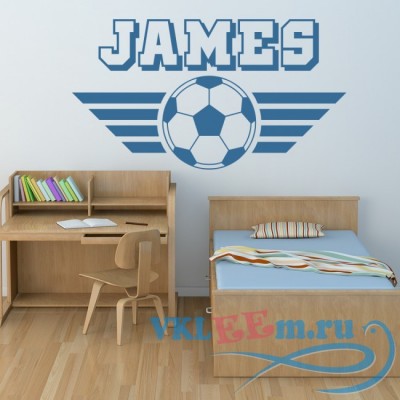 Декоративная наклейка Personalised Name Football Wall Sticker Sports Art Decals Decor