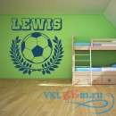 Декоративная наклейка Personalised Name With Wreath Football Wall Sticker Sports Art Decals Decor
