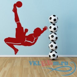 Декоративная наклейка Football Kick Player Ball Goal Football Wall Stickers Sports Decor Art Decals