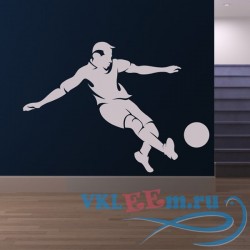 Декоративная наклейка Football Player Striker With Ball Football Wall Stickers Sports Decor Art Decals