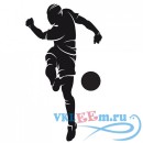 Декоративная наклейка Football Striker Player And Ball Football Wall Stickers Sports Decor Art Decals