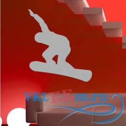 Декоративная наклейка Snowboarder Silhouette Wall Sticker Sport Wall Art