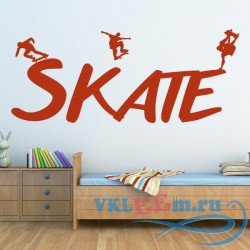 Декоративная наклейка SKATE Text Skateboarding Tricks Skateboarding Wall Stickers Sports Art Decals