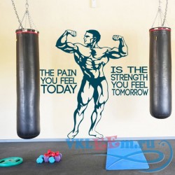 Декоративная наклейка The Strength You Feel Bodybuilder Bodybuilding Wall Sticker Sports Gym Art Decal