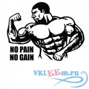 Декоративная наклейка No Pain No Gain Bodybuilder Quote Bodybuilding Wall Sticker Sports Gym Art Decal