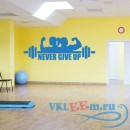 Декоративная наклейка Never Give Up Female Weightlifters Bodybuilding Wall Stickers Sports Gym Decals