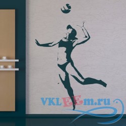Декоративная наклейка Женский волейбол игрок с мячом