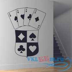 Декоративная наклейка Playing Card Shield Wall Art Sticker Decorative Wall Decal