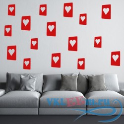 Декоративная наклейка Heart Playing Card Wall Sticker Creative Multi Pack Wall Decal Art