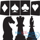 Декоративная наклейка Карты и шахматы для игры