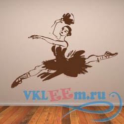 Декоративная наклейка Leaping Ballet Dancer With Fan Wall Sticker Sports Wall Art Decal