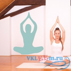 Декоративная наклейка Sitting Yoga Pose Silhouette Yoga Wall Stickers Gym Home Decor Art Decals