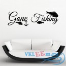 Декоративная наклейка Gone Fishing And Fish Design Wall Art Wall Sticker Quote