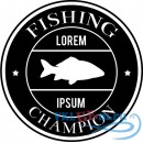 Декоративная наклейка Lorem Ipsum Fishing Champion Sign Wall Art Wall Sticker