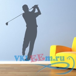Декоративная наклейка Golfer Large Swing Wall Sticker Sport Wall Art