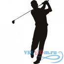Декоративная наклейка Golfer Large Swing Wall Sticker Sport Wall Art