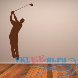 Декоративная наклейка Golfer Left Swing Wall Sticker Sport Wall Art
