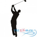 Декоративная наклейка Golfer Left Swing Wall Sticker Sport Wall Art