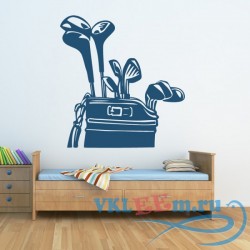 Декоративная наклейка Golf Caddy With Clubs And Balls Golf Wall Stickers Gym Sport Decor Art Decals