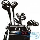 Декоративная наклейка Golf Caddy With Clubs And Balls Golf Wall Stickers Gym Sport Decor Art Decals