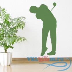 Декоративная наклейка Golfer Putting Golf Club &amp; Ball Silhouette Golf Wall Sticker Sports Art Decals