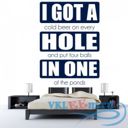 Декоративная наклейка Hole in one Sports Quotes Wall Sticker Sports Art Decals Decor