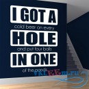 Декоративная наклейка Hole in one Sports Quotes Wall Sticker Sports Art Decals Decor