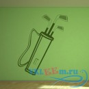 Декоративная наклейка Golf Bag Clubs Wall Art Sticker Wall Decal