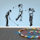Декоративная наклейка Golfers Group Golfing Players Golf Wall Stickers Gym Sport Decor Art Decals