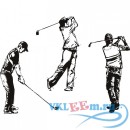 Декоративная наклейка Golfers Group Golfing Players Golf Wall Stickers Gym Sport Decor Art Decals