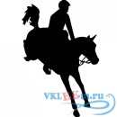Декоративная наклейка Horse And Jockey Silhouette Wall Sticker Sport Wall Art
