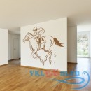 Декоративная наклейка Racing Horse With Jockey Farmyard Animals Wall Stickers Racing Decor Art Decals