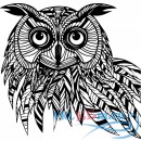 Декоративная наклейка Полосатая сова