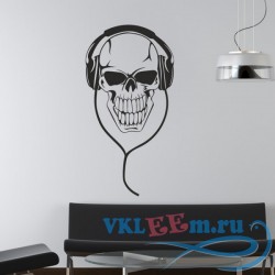 Декоративная наклейка Skull Headphones Musicians &amp; Band Logos Wall Stickers Music Decor Art Decals