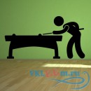 Декоративная наклейка Pool Player Pub Games Cartoon Sports And Hobbies Wall Stickers Games Art Decals