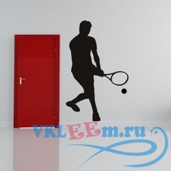 Декоративная наклейка Low Tennis Backhand Silhouette Tennis Wall Stickers Gym Sport Decor Art Decals