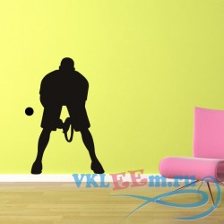 Декоративная наклейка Tennis Player Low Swing Volley Hit Tennis Wall Sticker Gym Sport Decor Art Decal