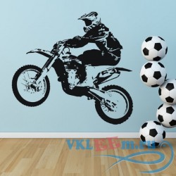 Декоративная наклейка мотоциклист в прыжке