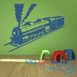 Декоративная наклейка поезд с паром 