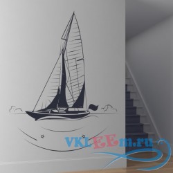 Декоративная наклейка парусная лодка